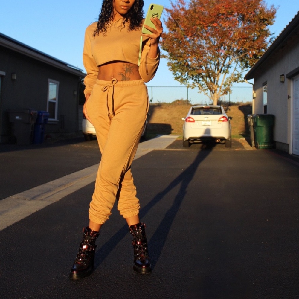 Nude two piece sweatsuit